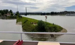 Blick auf die Rheinbrücke.