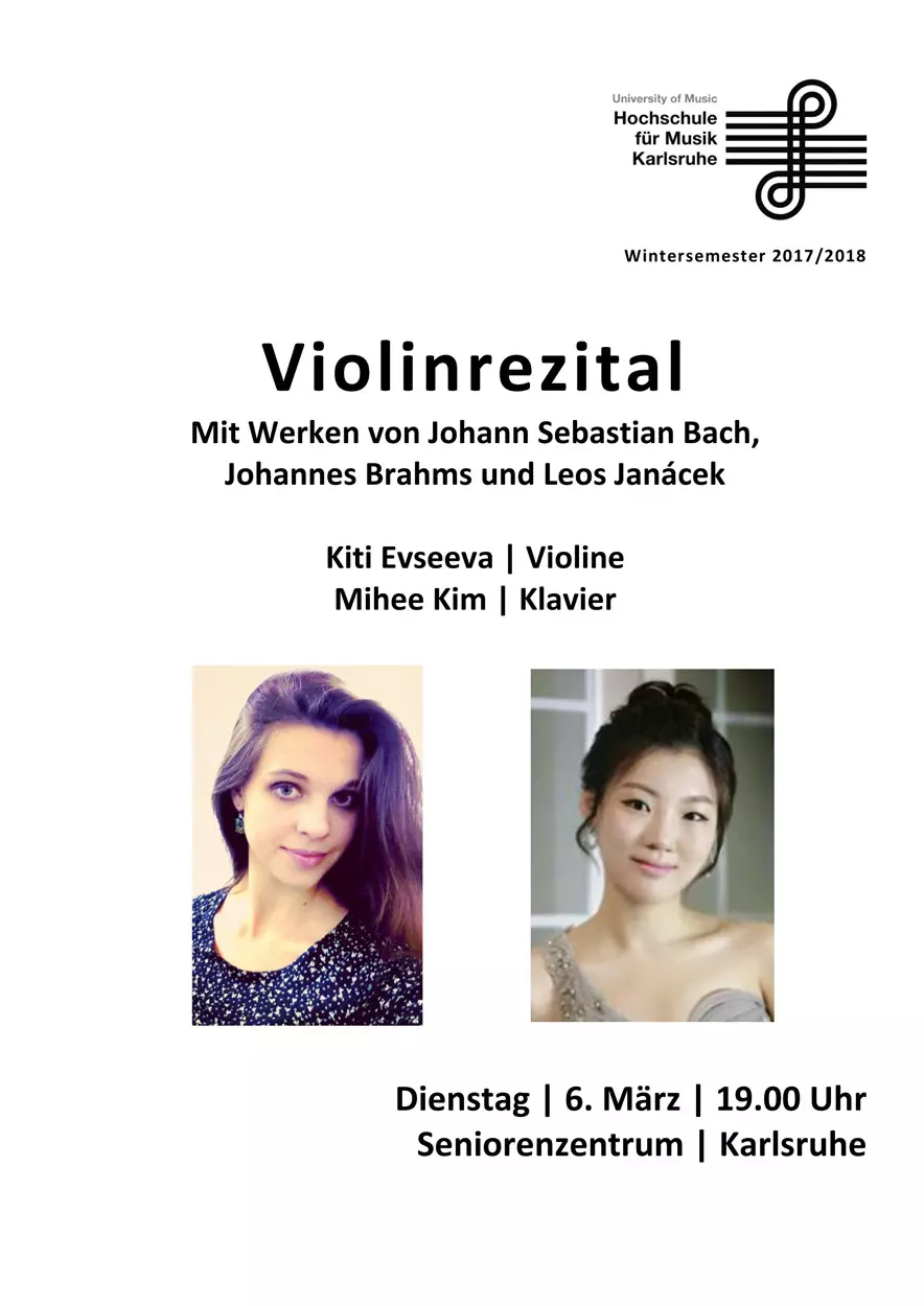 Plakat für ein Violinenrezital