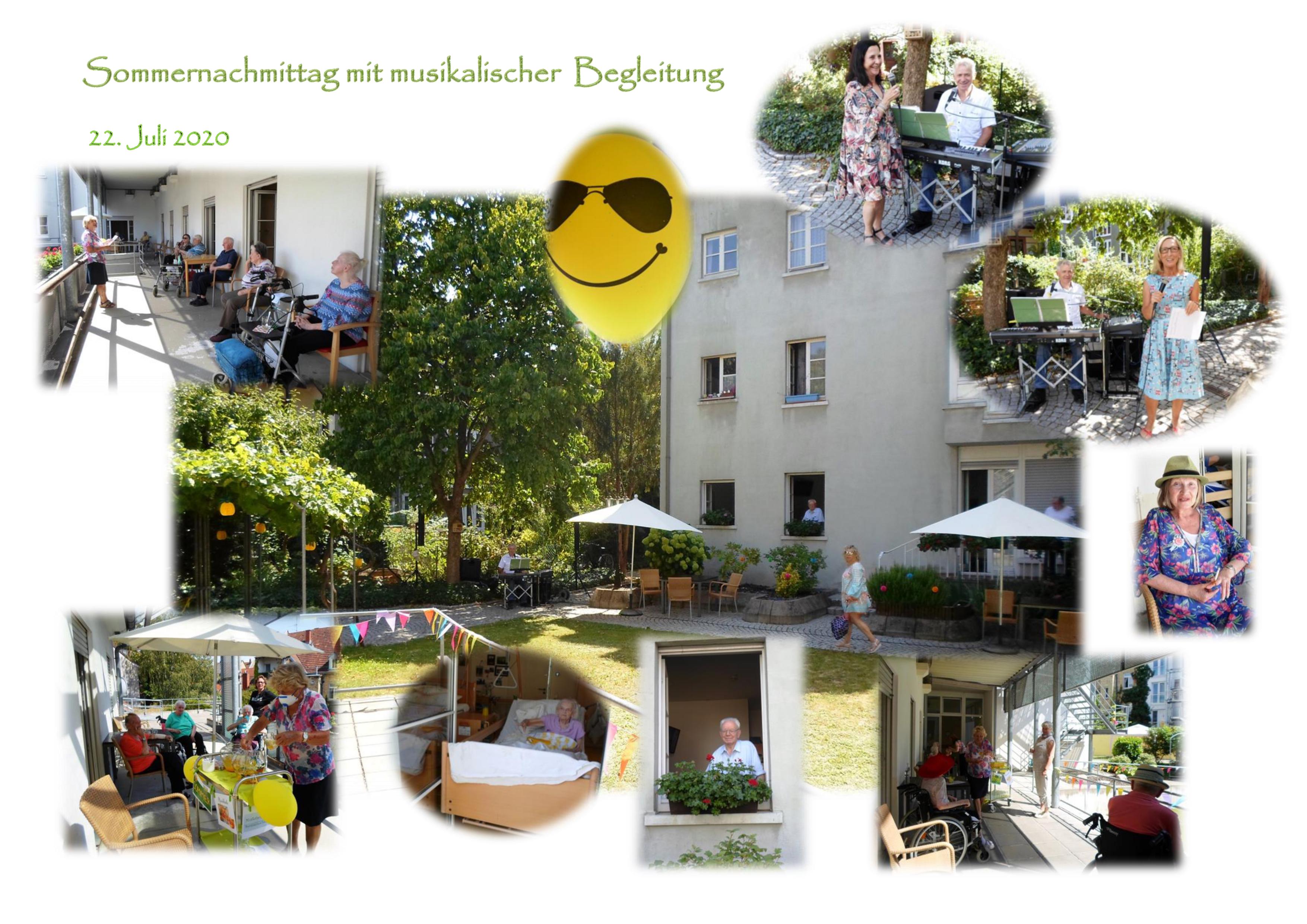 Collage mit Impressionen vom Sommernachmittag im Karl-Siebert-Haus