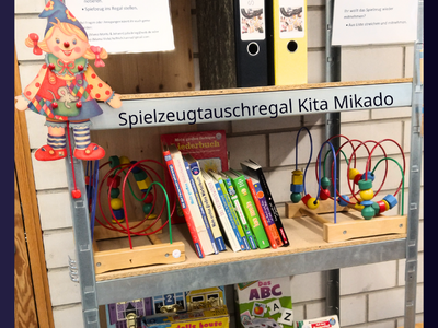 Spielzeug Tausch Regal Kita Mikado AWO Karlsruhe