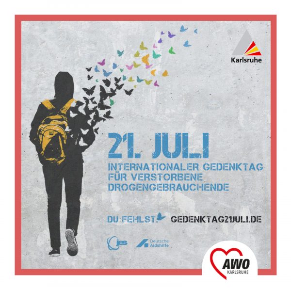 21. Juli 2023 Gedenktag fuer verstorbene DrogengebraucherInnen AWO Karlsruhe