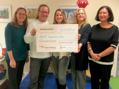 Scheckuebergabe BBBank Stiftung AWO Karlsruhe