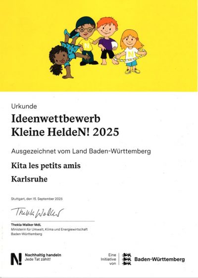 Kleine Heldinnen Wettbewerb Kita les petits amis AWO Karlsruhe