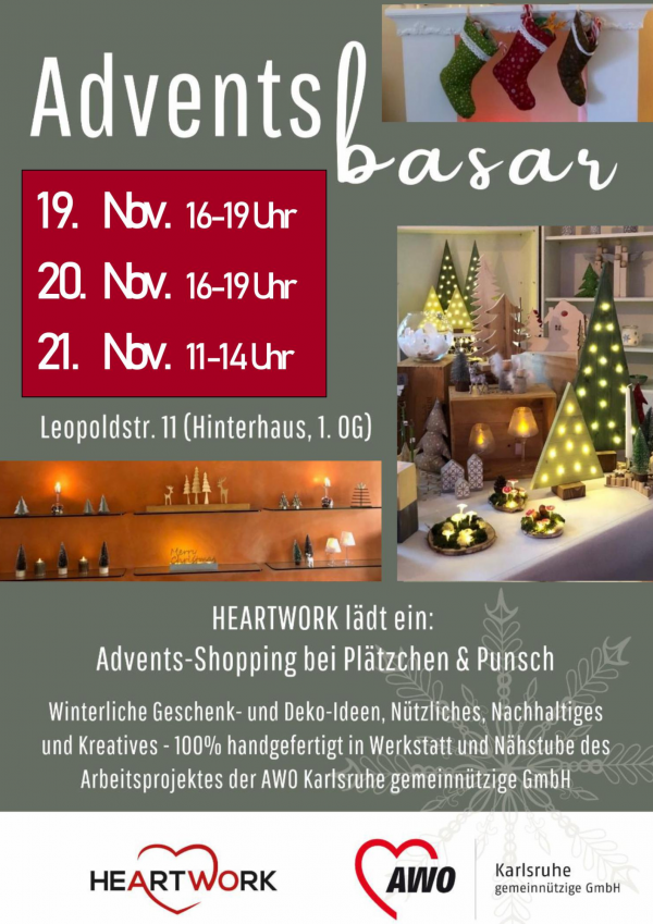 HEARTWORK Advents Basar 2025 AWO Karlsruhe