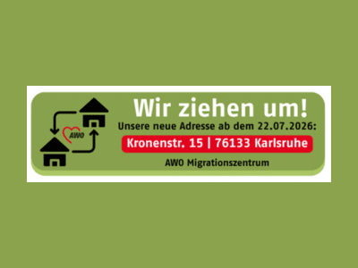 Hinweis: Das AWO Migrationszentrum Karlsruhe zieht um. Ab 22. Juli 2026 neue Adresse: Kronenstr. 15, 76133 Karlsruhe.