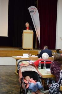 Sozialbürgermeisterin Yvette Melchien bei ihrem Grußwort zur Kreiskonferenz.